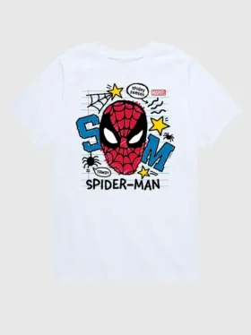 Maglietta con stampa grafica a maniche corte "Marvel Scribbled Spider-Man" in pantaloncini per bambini piccoli