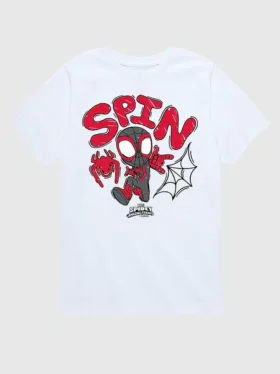 Maglietta con stampa grafica a maniche corte "Marvel Spin Doodle" in pantaloncini per bambini piccoli
