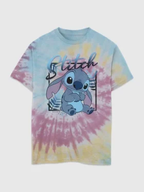 Maglietta con stampa grafica Tie Dye per bambini Lilo e Stitch