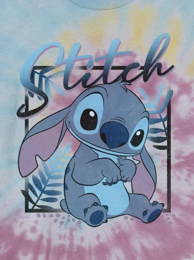 Maglietta con stampa grafica Tie Dye per bambini Lilo e Stitch