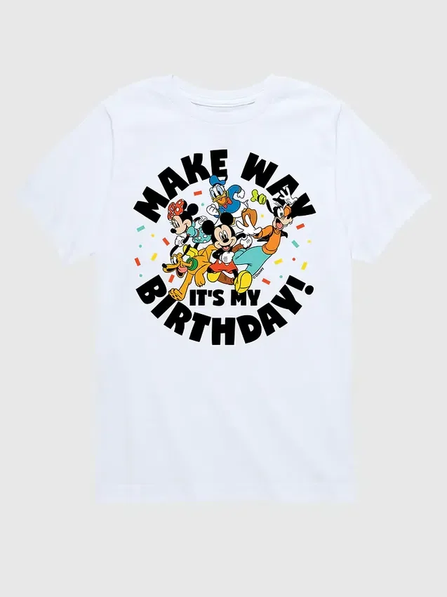 Maglietta con stampa "Make Way, It's My Birthday" Disney per bambini piccoli