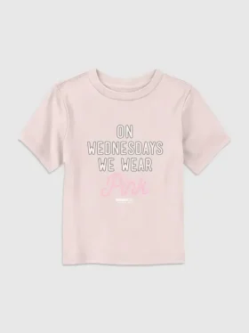 Maglietta con stampa “Mean Girls: il mercoledì ci vestiamo di rosa” per bambini piccoli