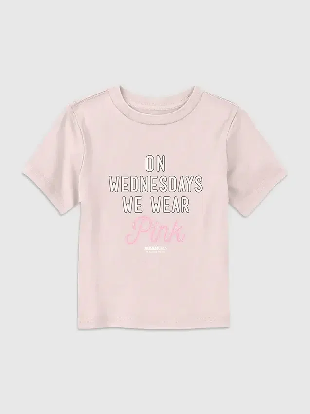 Maglietta con stampa “Mean Girls: il mercoledì ci vestiamo di rosa” per bambini piccoli