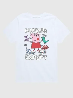 Maglietta con stampa "Peppa Pig Dinosaur Expert" a maniche corte per bambini in pantaloncini