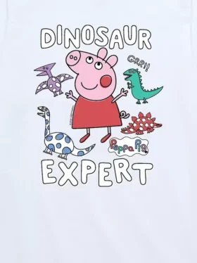 Maglietta con stampa “Peppa Pig Dinosaur Expert” a maniche corte per bambini in pantaloncini