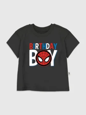 Maglietta con stampa "Spider-Man Birthday Boy" per bambini piccoli
