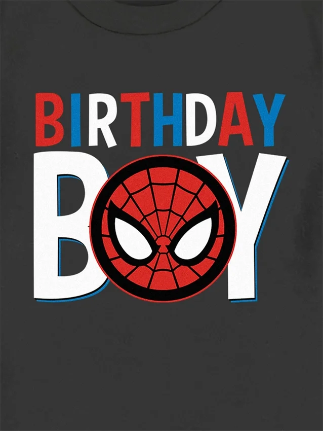 Maglietta con stampa "Spider-Man Birthday Boy" per bambini piccoli