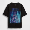 Maglietta corta con grafica Nirvana in tessuto pesante