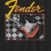 Maglietta da bambino con chitarra a scacchi Fender