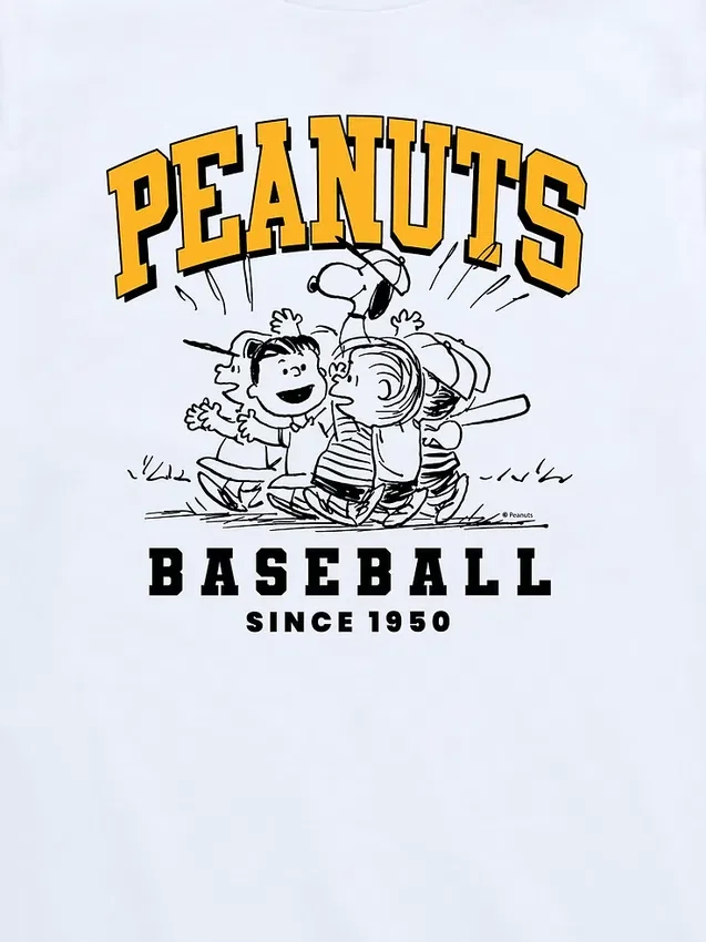 Maglietta da baseball a maniche corte Peanuts per bambini in pantaloncini