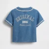 Maglietta da baseball in denim con logo Varsity per neonato & bebè