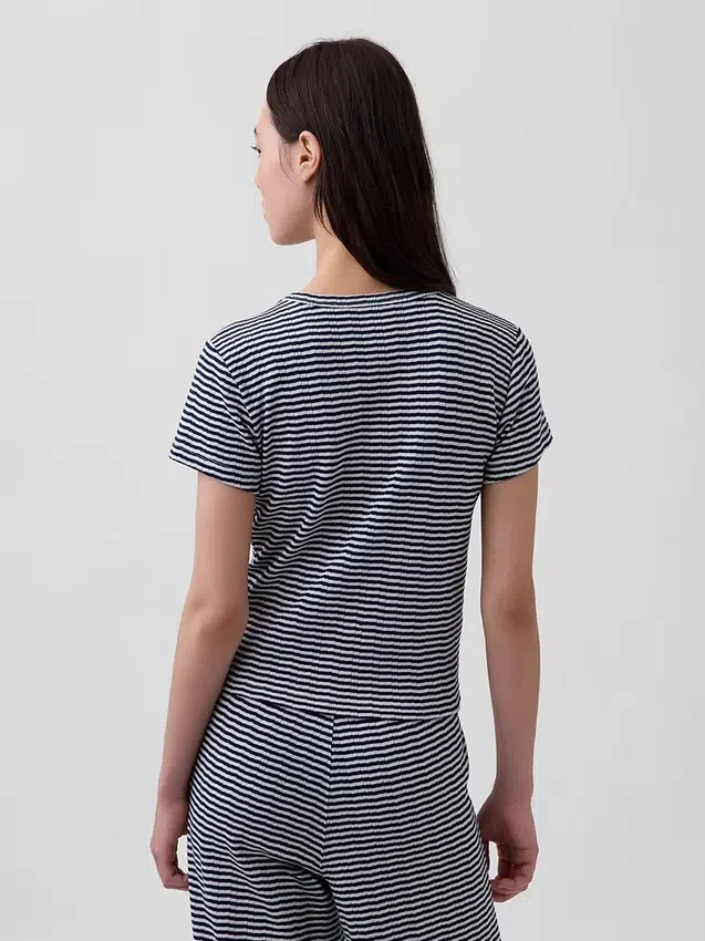 Maglietta da pigiama in maglia pointelle