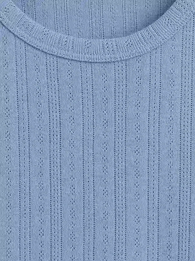Maglietta da pigiama in maglia pointelle