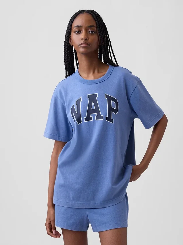 Maglietta da pigiama oversize con logo Nap
