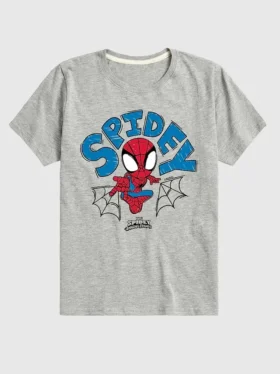 Maglietta grafica a maniche corte in pantaloncini per bambini Marvel Spidey Doodle