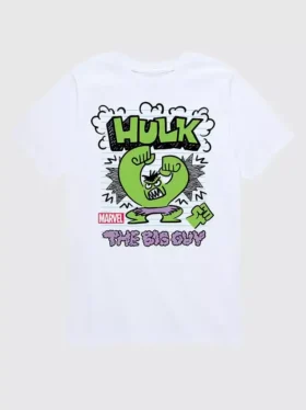 Maglietta grafica a maniche corte per bambini Marvel "L'Incredibile Hulk" in stile doodle in pantaloncini