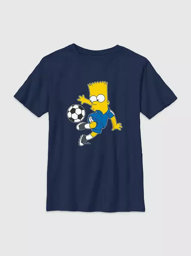 Maglietta grafica da calcio per bambini con Bart Simpson