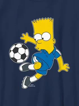 Maglietta grafica da calcio per bambini con Bart Simpson