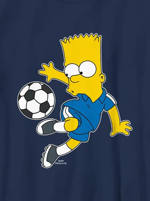 Maglietta grafica da calcio per bambini con Bart Simpson