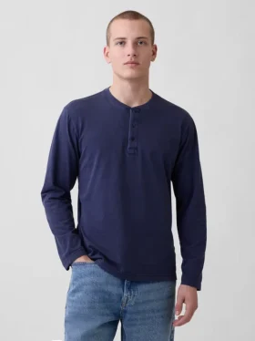 Maglietta Henley dal taglio morbido