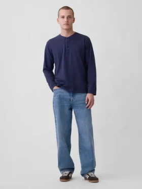 Maglietta Henley dal taglio morbido