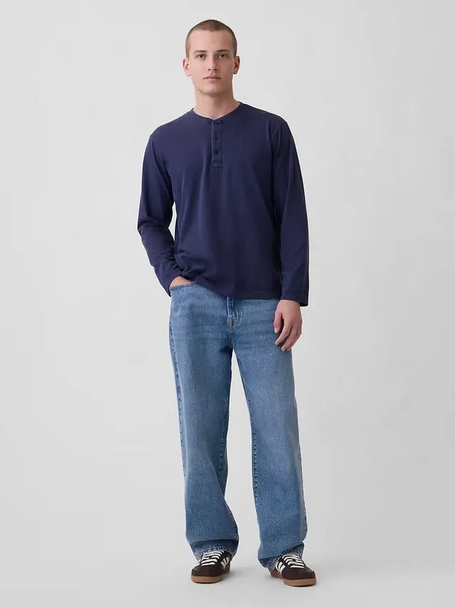 Maglietta Henley dal taglio morbido