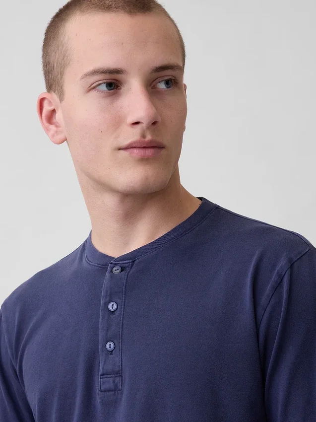 Maglietta Henley dal taglio morbido