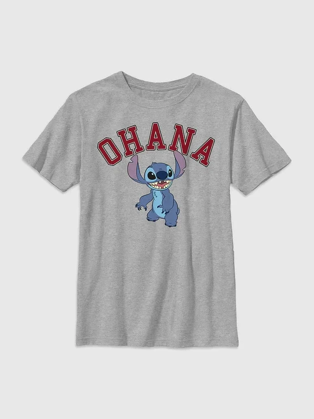 Maglietta Lilo e Stitch Ohana in stile college