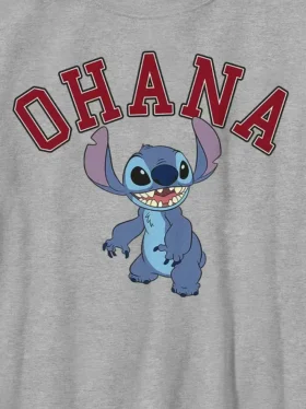 Maglietta Lilo e Stitch Ohana in stile college