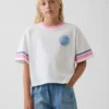 Maglietta oversize squadrata con stampa per bambini