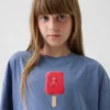 Maglietta oversize squadrata con stampa per bambini