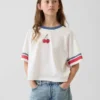 Maglietta oversize squadrata con stampa per bambini