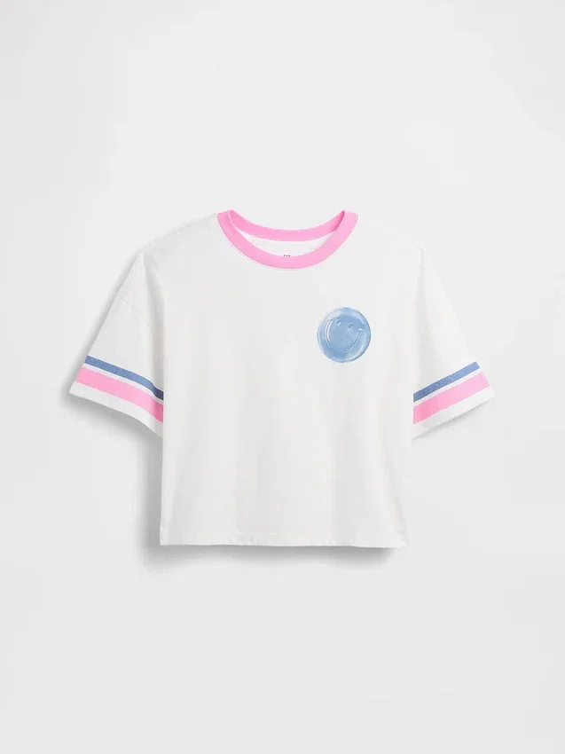 Maglietta oversize squadrata con stampa per bambini