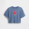 Maglietta oversize squadrata con stampa per bambini