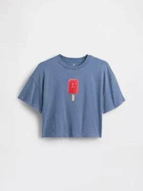 Maglietta oversize squadrata con stampa per bambini