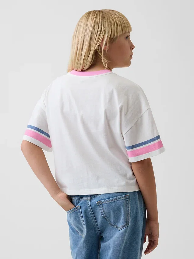Maglietta oversize squadrata con stampa per bambini