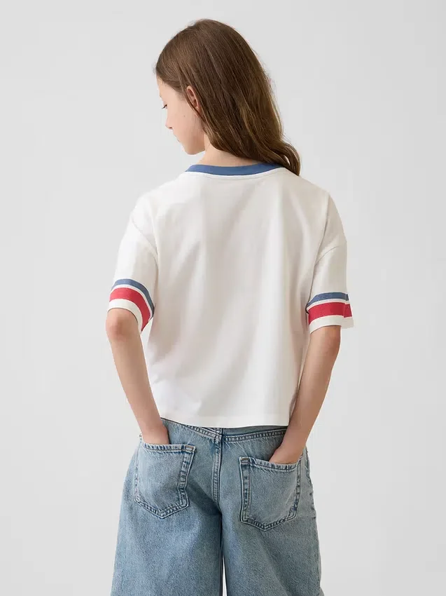 Maglietta oversize squadrata con stampa per bambini