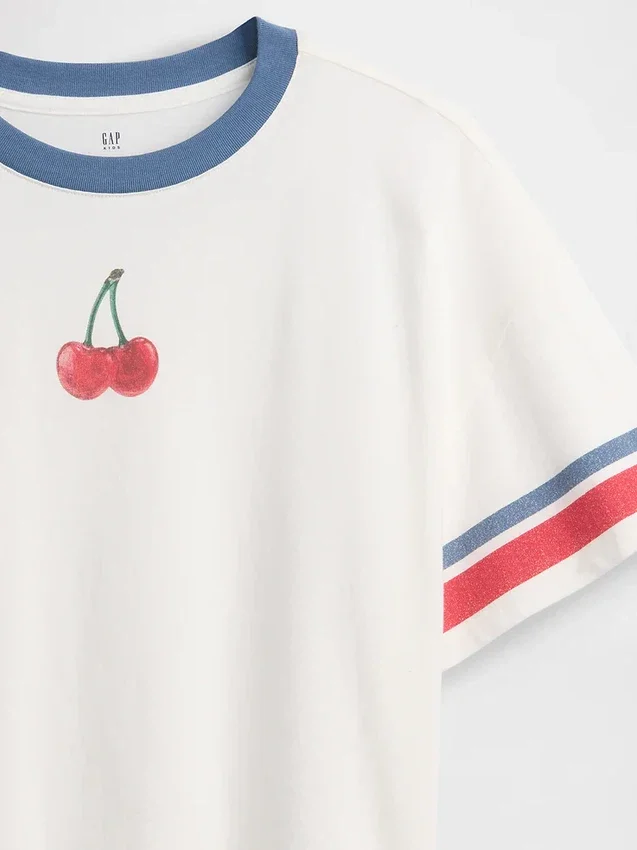 Maglietta oversize squadrata con stampa per bambini