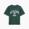 Maglietta per bambini con stampa "New York" e bordi a contrasto, vestibilità comoda