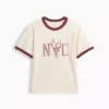 Maglietta per bambini con stampa "New York" e bordi a contrasto, vestibilità comoda