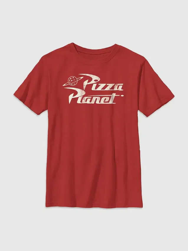 Maglietta per bambini Toy Story con motivo pizza vintage