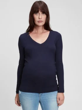 Maglietta premaman moderna con scollo a V