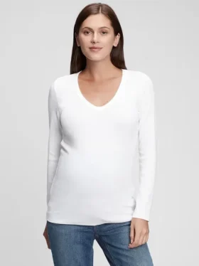 Maglietta premaman moderna con scollo a V