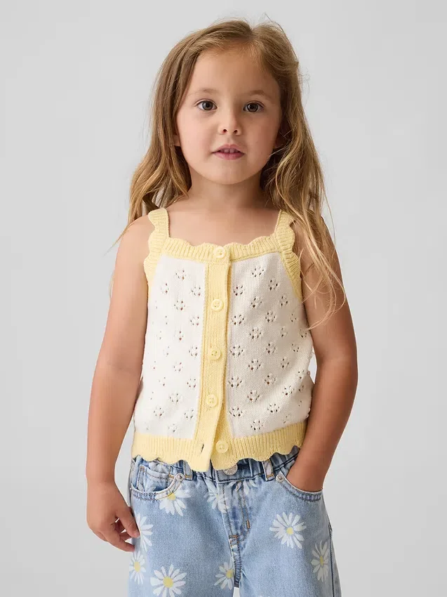 Maglione a blocchi di colore in maglia pointelle per neonato & bebè