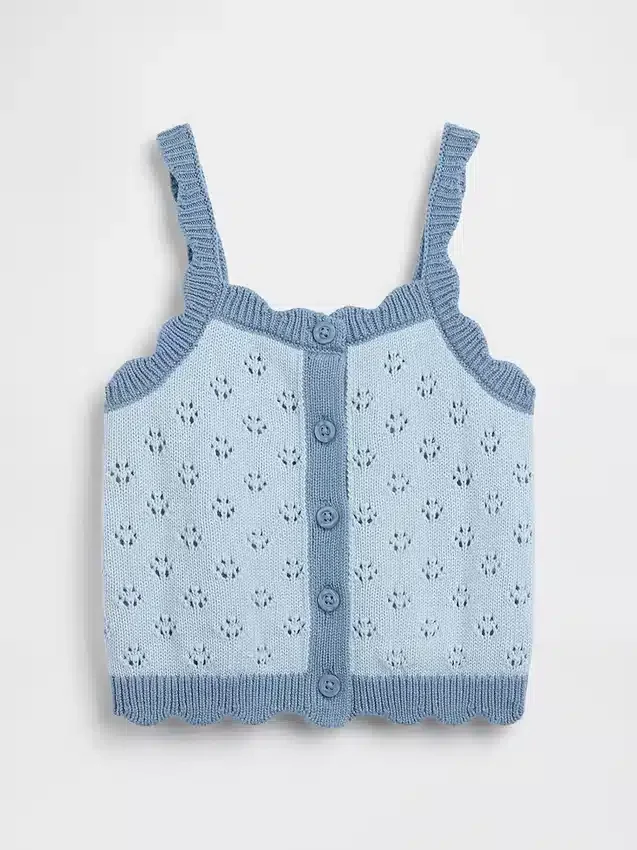 Maglione a blocchi di colore in maglia pointelle per neonato & bebè