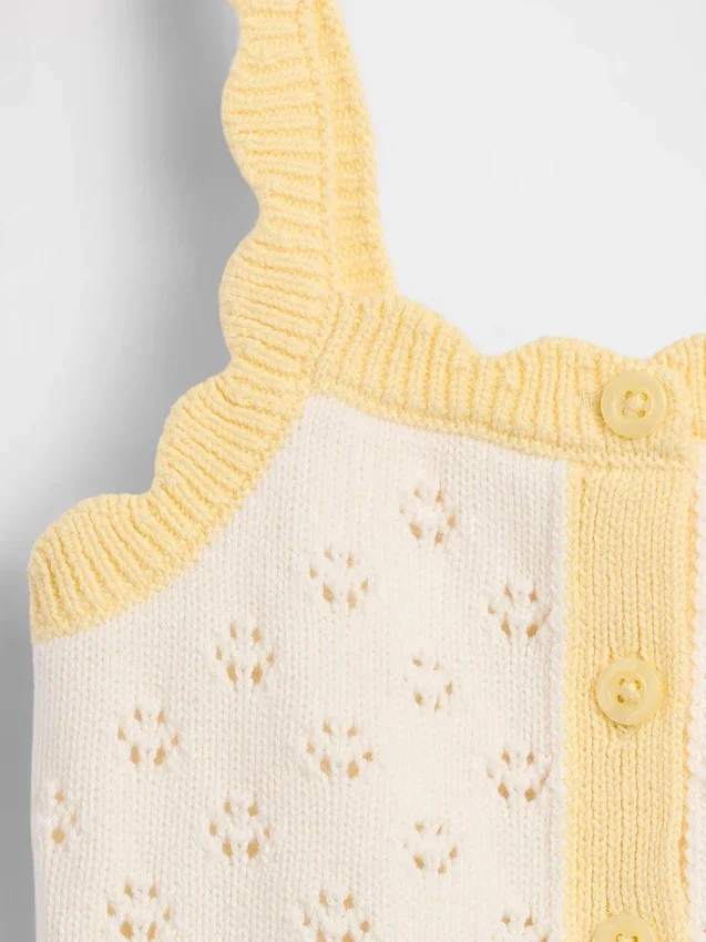 Maglione a blocchi di colore in maglia pointelle per neonato & bebè