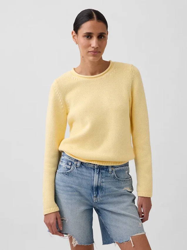 Maglione a collo alto 100% cotone
