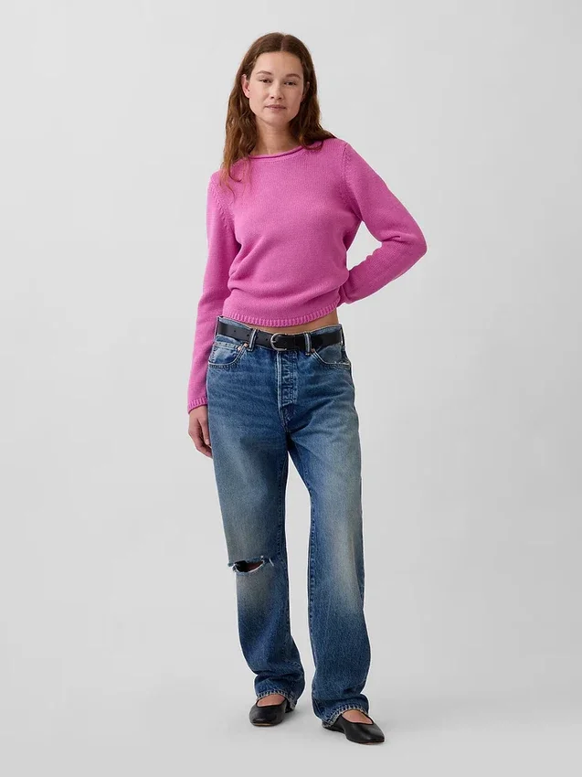 Maglione a collo alto 100% cotone