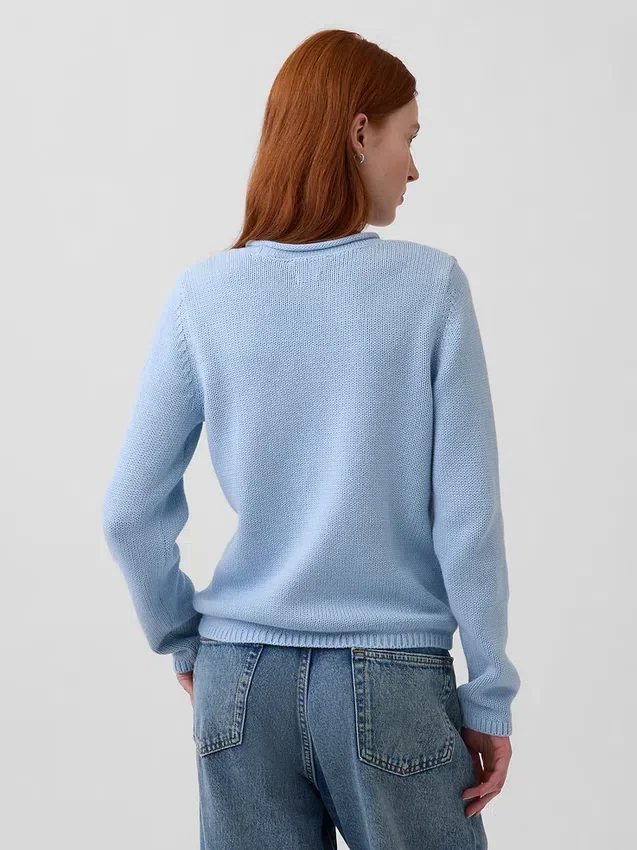 Maglione a collo alto 100% cotone