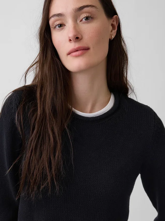 Maglione a collo alto 100% cotone